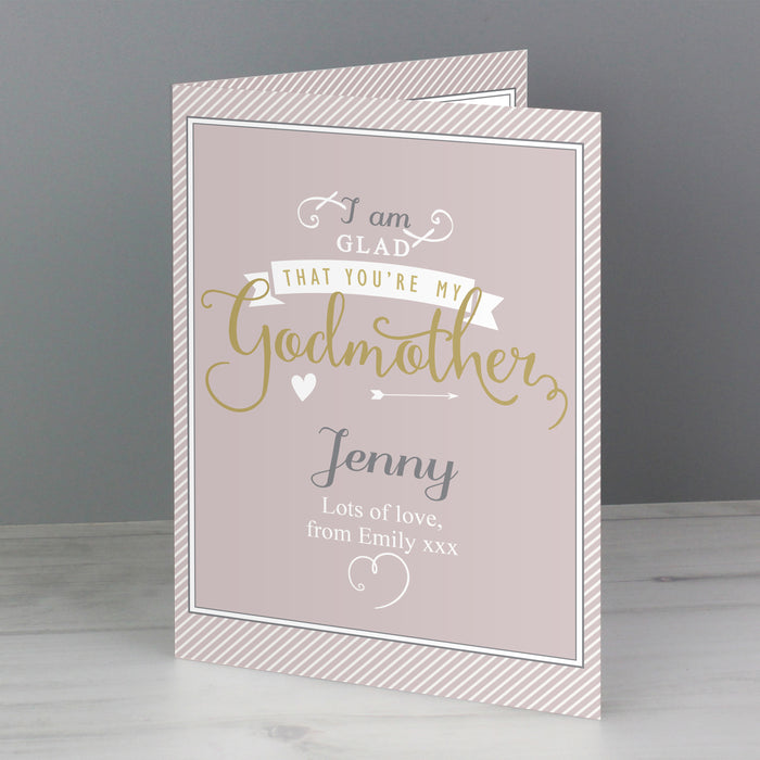 Personalised I Am Glad... Godmother Card - The Gift Cabin UK