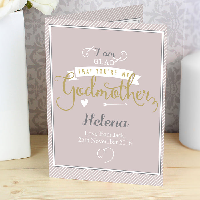 Personalised I Am Glad... Godmother Card - The Gift Cabin UK