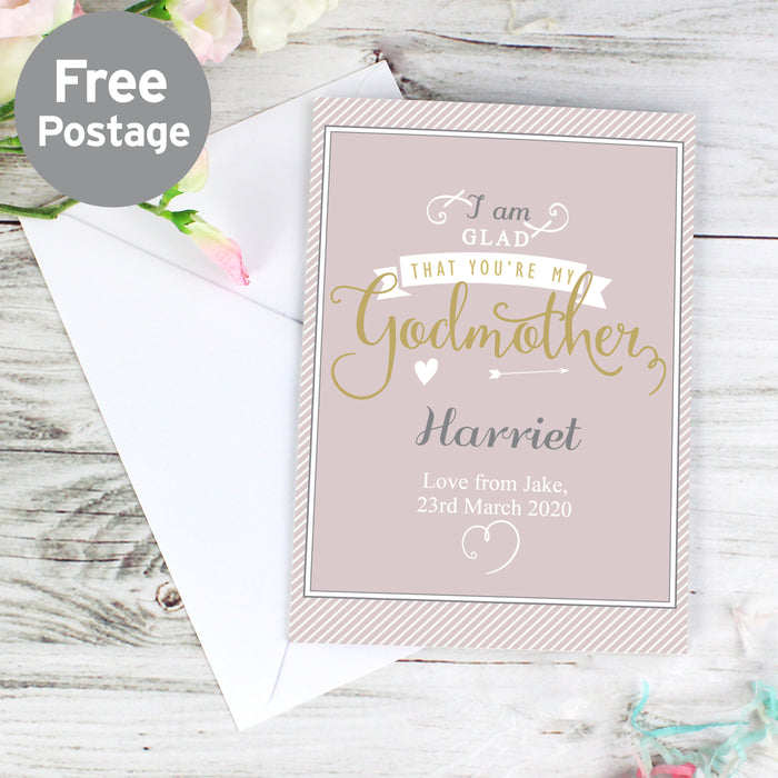 Personalised I Am Glad... Godmother Card - The Gift Cabin UK