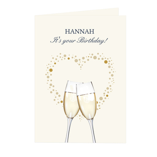 Personalised Gold Champagne Flutes Card - The Gift Cabin UK