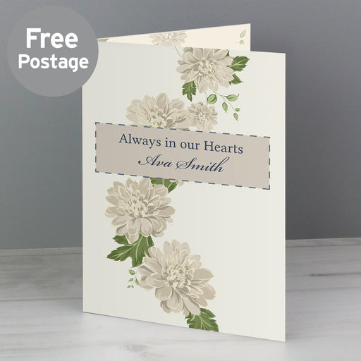 Personalised Gold Floral Card - The Gift Cabin UK