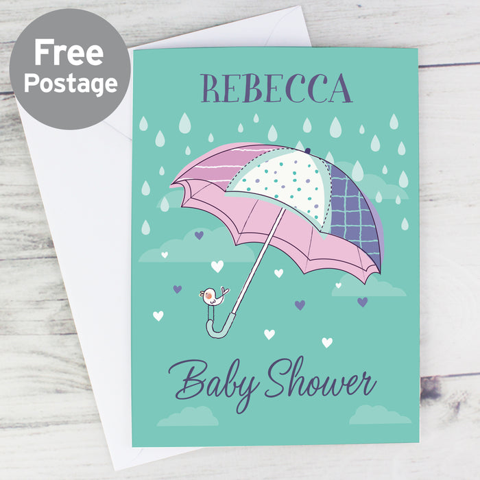 Personalised Baby Shower Umbrella Card - The Gift Cabin UK