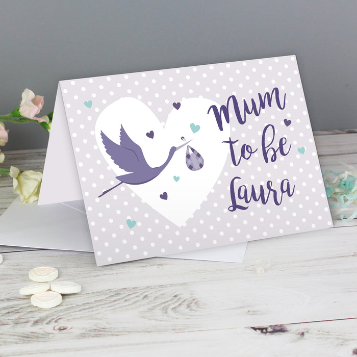 Personalised Mum to Be Stork Card - The Gift Cabin UK