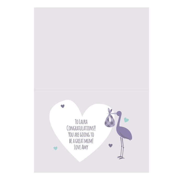 Personalised Mum to Be Stork Card - The Gift Cabin UK