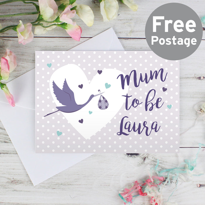 Personalised Mum to Be Stork Card - The Gift Cabin UK