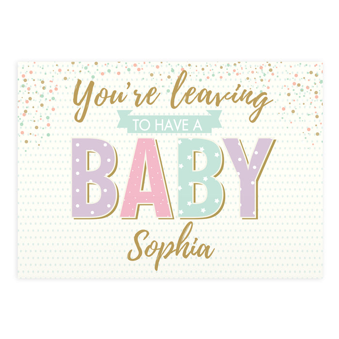 Personalised 'You're Leaving to Have a Baby' Card - The Gift Cabin UK