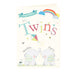 Personalised Hessian Elephant Twins Card - The Gift Cabin UK