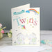 Personalised Hessian Elephant Twins Card - The Gift Cabin UK