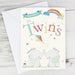 Personalised Hessian Elephant Twins Card - The Gift Cabin UK