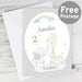 Personalised Hessian Giraffe & Elephant Card - The Gift Cabin UK