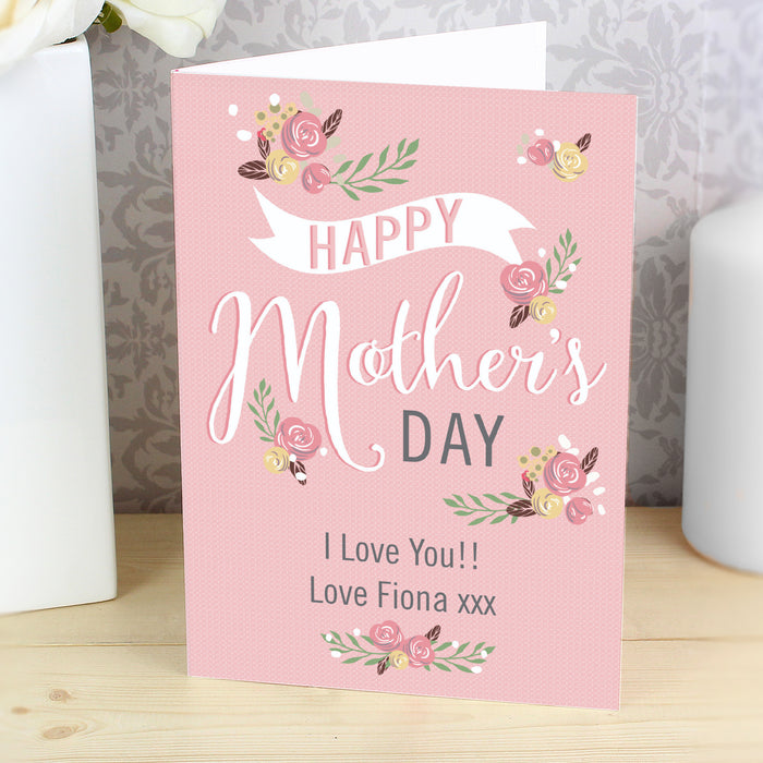 Personalised Floral Bouquet Mother's Day Card - The Gift Cabin UK