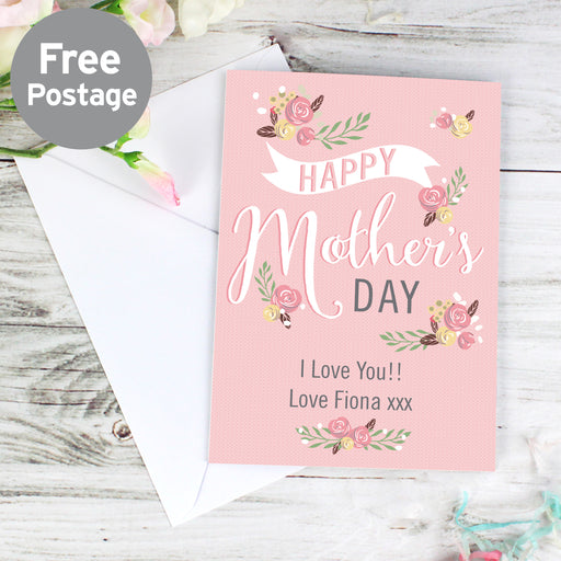 Personalised Floral Bouquet Mother's Day Card - The Gift Cabin UK