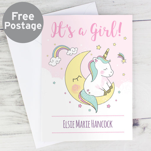 Personalised Baby Unicorn Card - The Gift Cabin UK