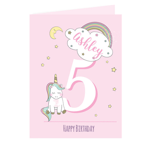 Personalised Baby Unicorn Birthday Age Card - The Gift Cabin UK