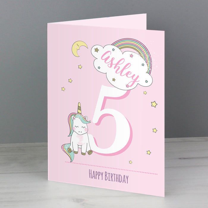 Personalised Baby Unicorn Birthday Age Card - The Gift Cabin UK