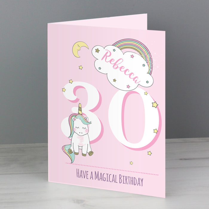 Personalised Baby Unicorn Birthday Age Card - The Gift Cabin UK