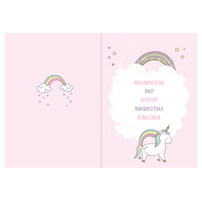 Personalised Baby Unicorn Birthday Age Card - The Gift Cabin UK