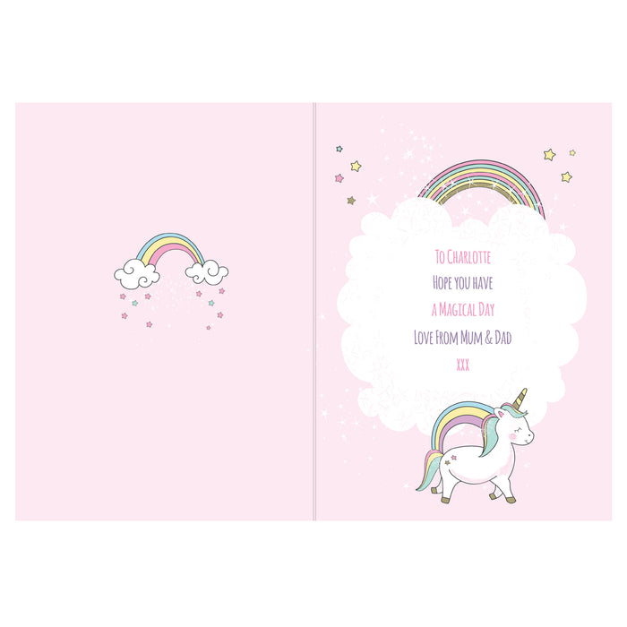 Personalised Baby Unicorn Birthday Age Card - The Gift Cabin UK