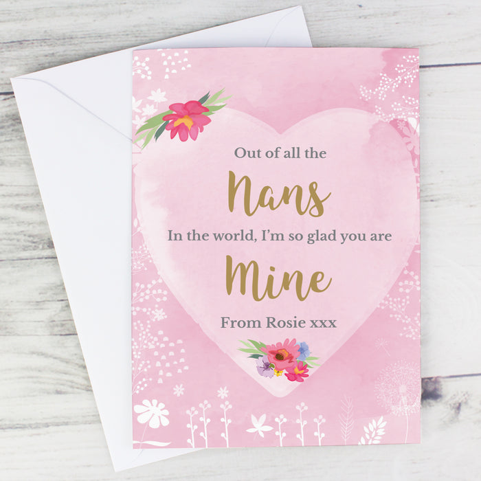 Personalised Floral Watercolour Card - The Gift Cabin UK