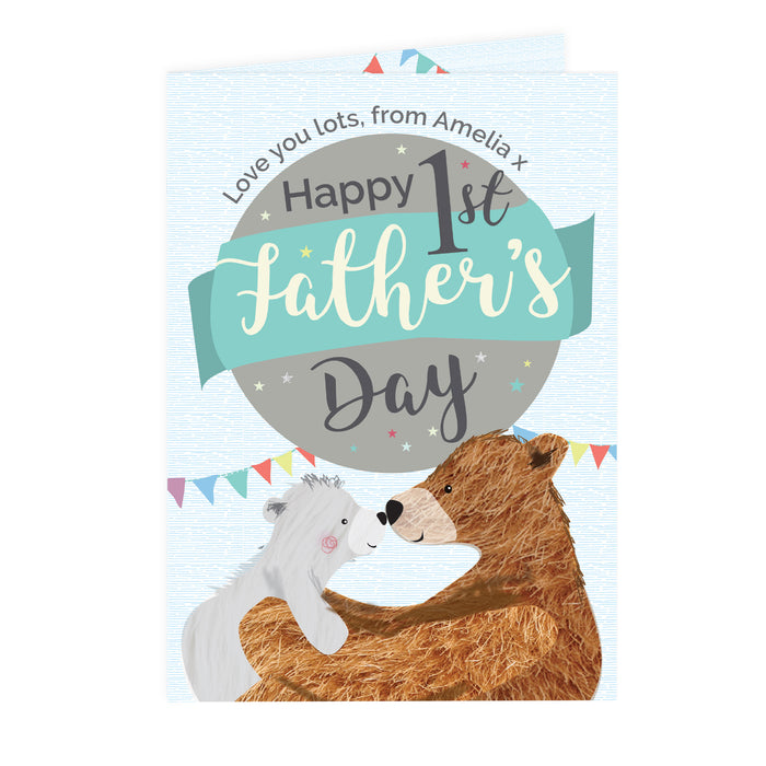 Personalised 1st Father's Day Daddy Bear Card - The Gift Cabin UK