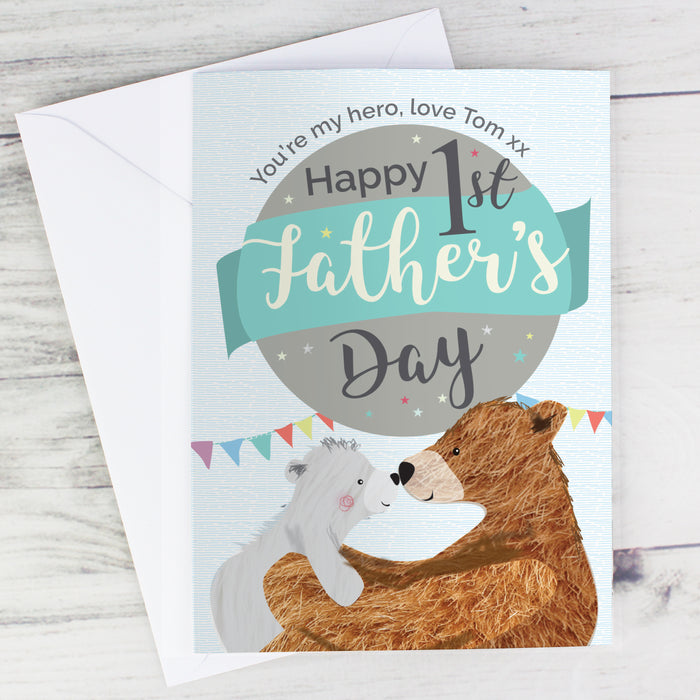 Personalised 1st Father's Day Daddy Bear Card - The Gift Cabin UK