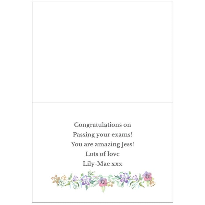 Personalised Gold Floral Watercolour Card - The Gift Cabin UK