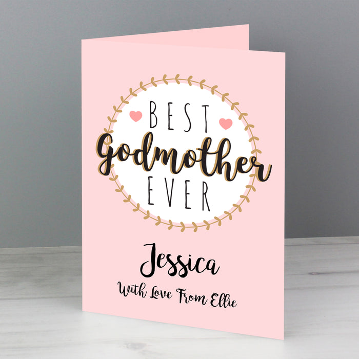 Personalised Best Godmother Card - The Gift Cabin UK