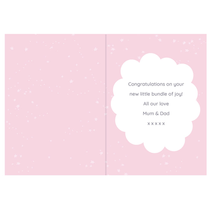 Personalised '10 Little Fingers' Pink Baby Card - The Gift Cabin UK