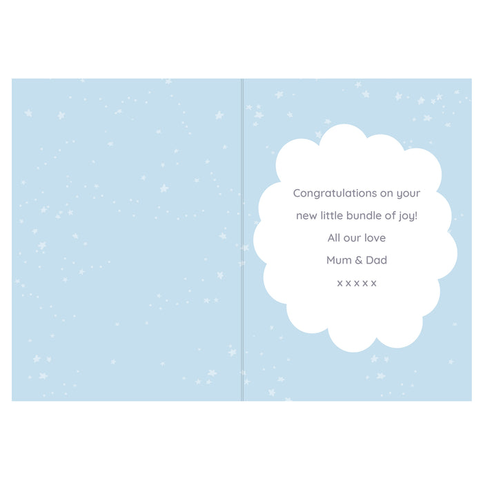 Personalised '10 Little Fingers' Blue Baby Card - The Gift Cabin UK