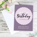 Personalised Lilac Lace Birthday Card - The Gift Cabin UK