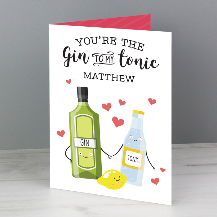 Personalised 'Gin to My Tonic' Card - The Gift Cabin UK