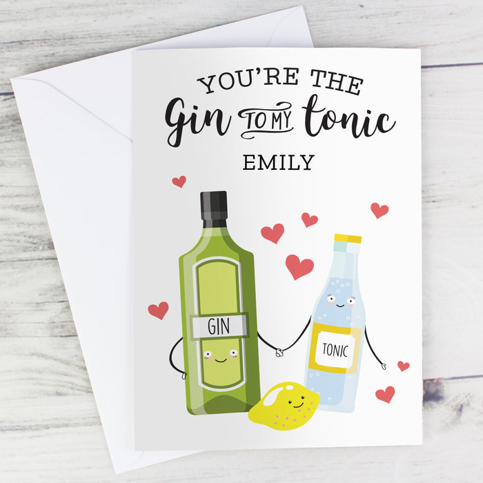 Personalised 'Gin to My Tonic' Card - The Gift Cabin UK