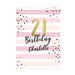 Personalised Gold and Pink Stripe Birthday Card - The Gift Cabin UK