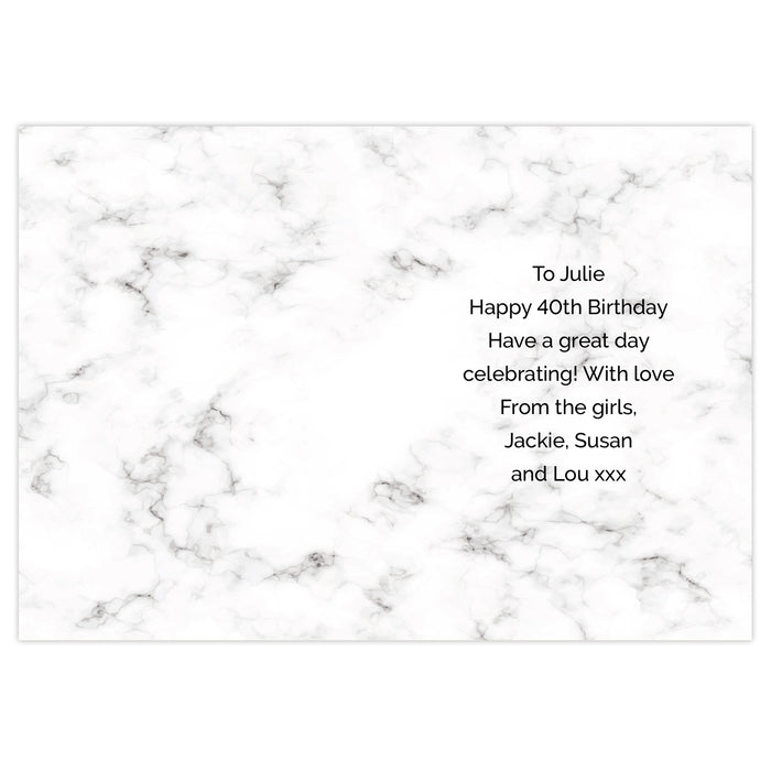 Personalised Marble and Rose Gold Birthday Card - The Gift Cabin UK