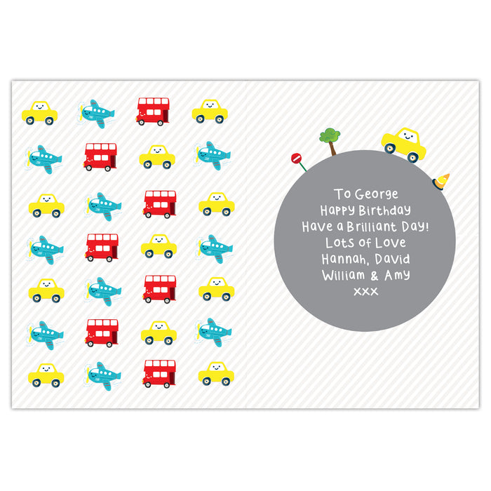 Personalised Vehicles Birthday Card - The Gift Cabin UK