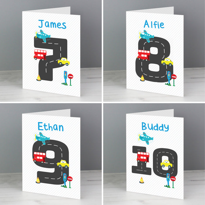 Personalised Vehicles Birthday Card - The Gift Cabin UK