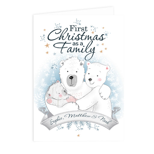 Personalised Polar Bear '1st Christmas As A Family' Card - The Gift Cabin UK