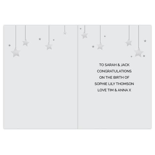 Personalised New Baby Moon & Stars Card - The Gift Cabin UK