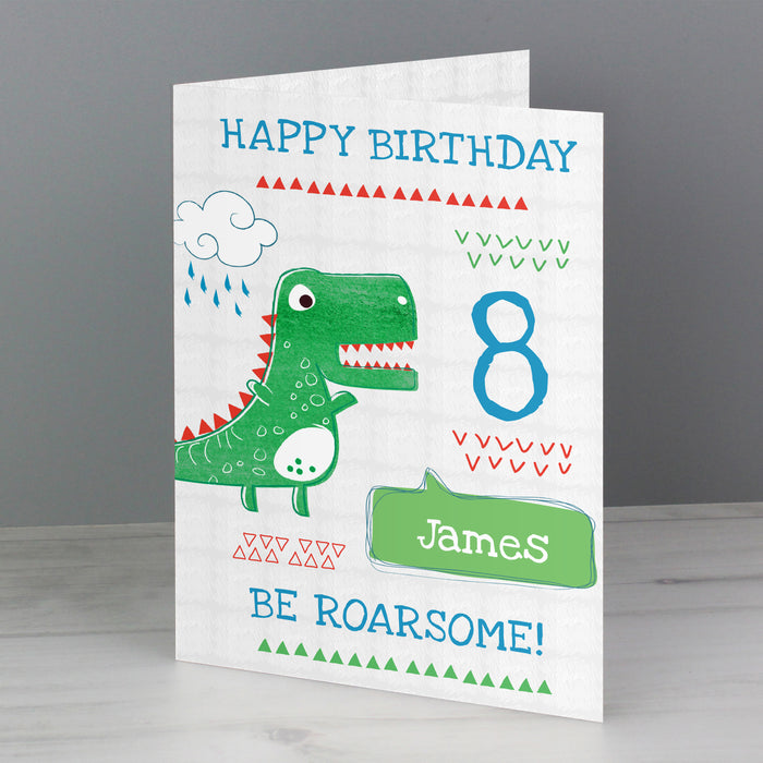 Personalised 'Be Roarsome' Dinosaur Card - The Gift Cabin UK