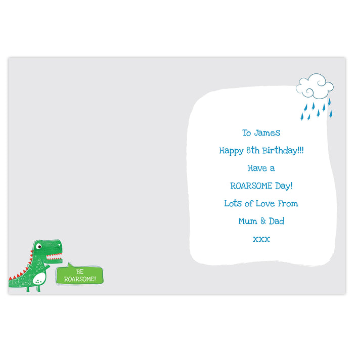 Personalised 'Be Roarsome' Dinosaur Card - The Gift Cabin UK