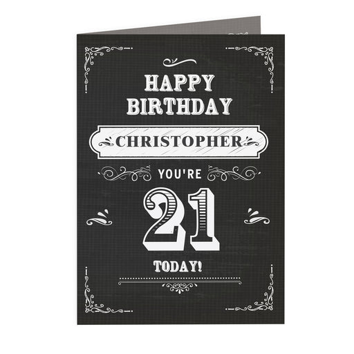 Personalised Vintage Typography Birthday Card - The Gift Cabin UK