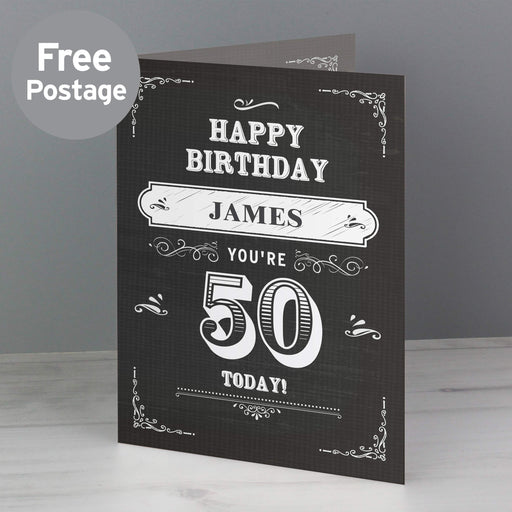 Personalised Vintage Typography Birthday Card - The Gift Cabin UK