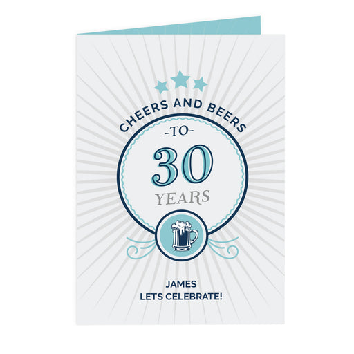 Personalised Cheers and Beers Birthday Card - The Gift Cabin UK