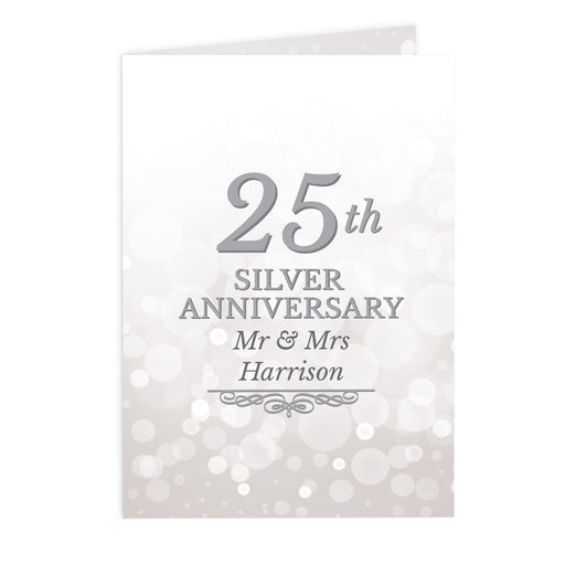 Personalised 25th Silver Anniversary Card - The Gift Cabin UK