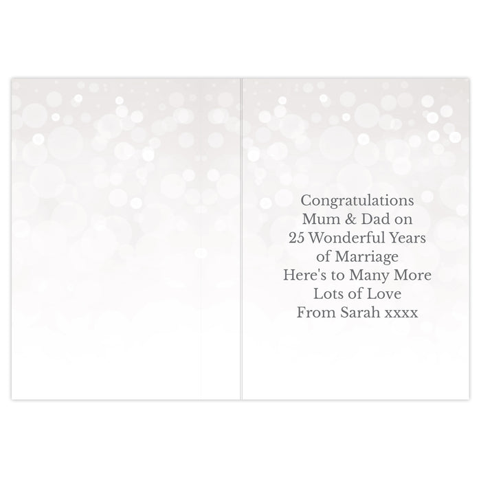 Personalised 25th Silver Anniversary Card - The Gift Cabin UK