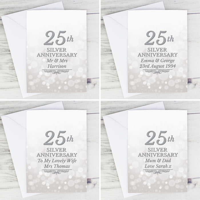 Personalised 25th Silver Anniversary Card - The Gift Cabin UK