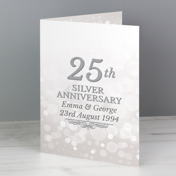 Personalised 25th Silver Anniversary Card - The Gift Cabin UK