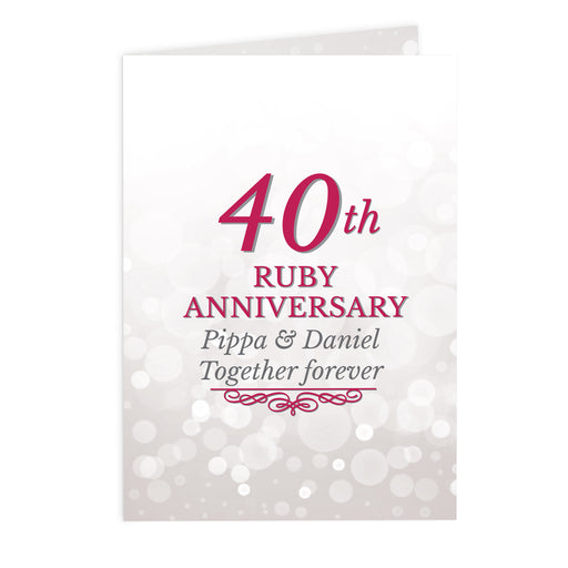 Personalised 40th Ruby Anniversary Card - The Gift Cabin UK