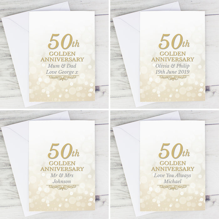 Personalised 50th Golden Anniversary Card - The Gift Cabin UK