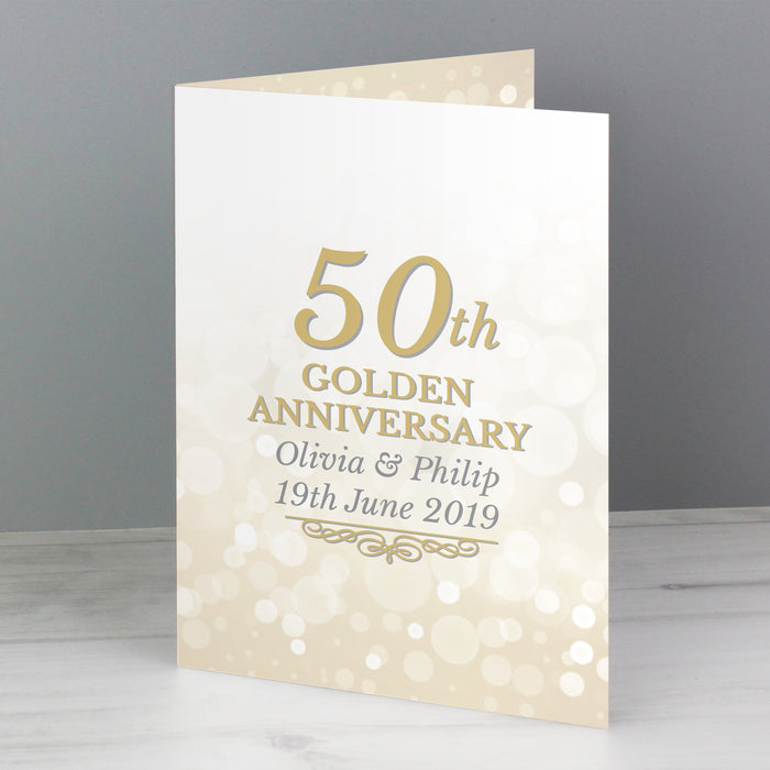 Personalised 50th Golden Anniversary Card - The Gift Cabin UK